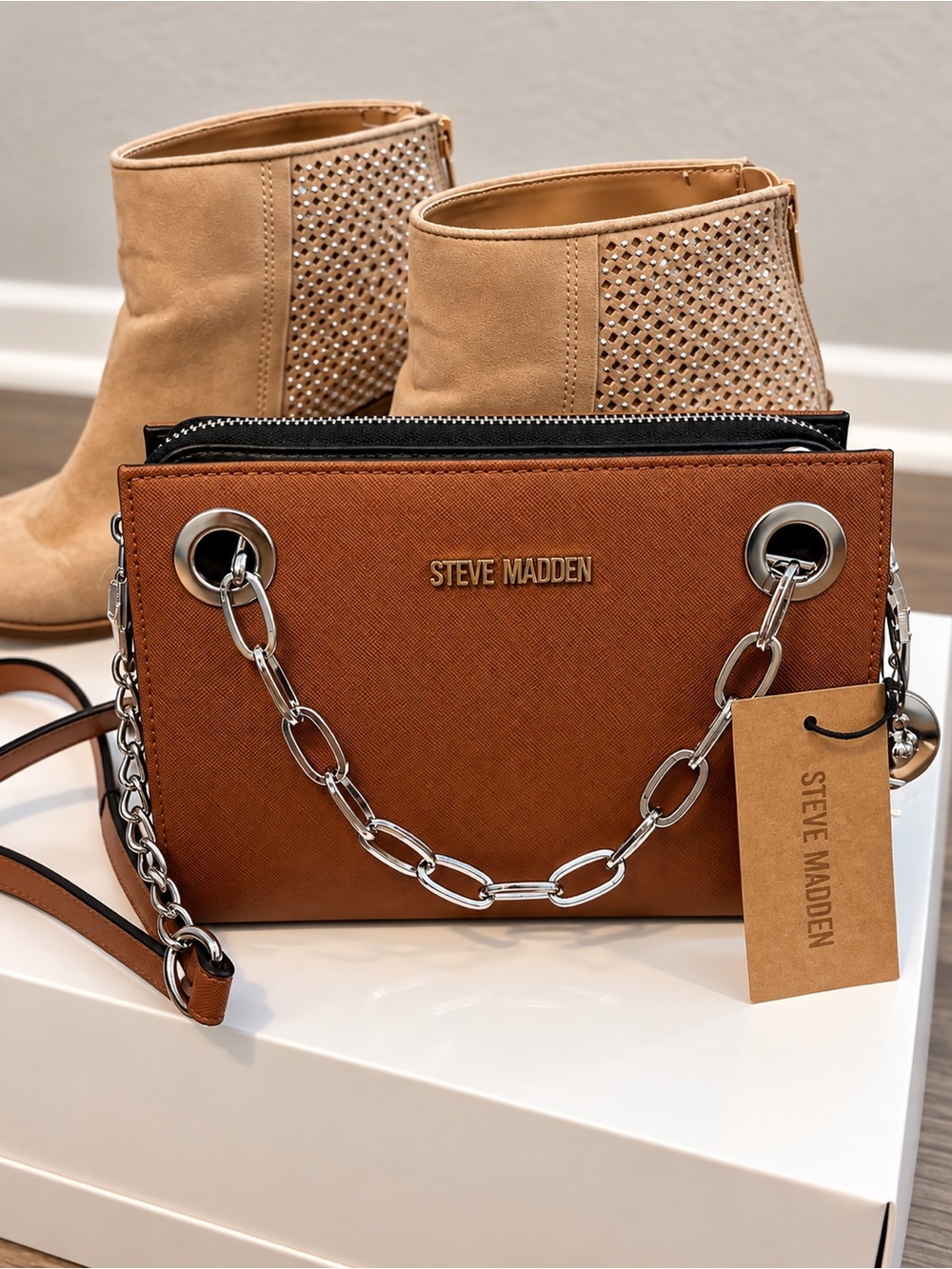 🤎 Combo ! NWTSteve Madden Crossbody Bag + Madden NYC Ankle Boots